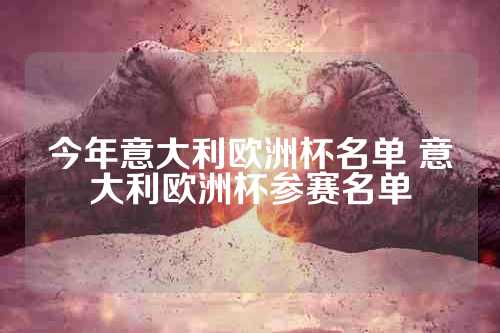 今年意大利欧洲杯名单 意大利欧洲杯参赛名单