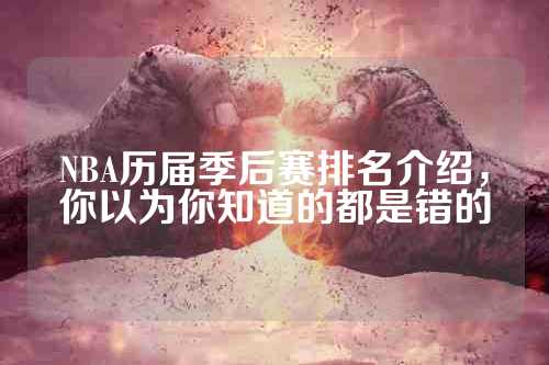 NBA历届季后赛排名介绍，你以为你知道的都是错的