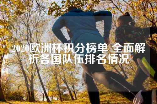 2020欧洲杯积分榜单 全面解析各国队伍排名情况