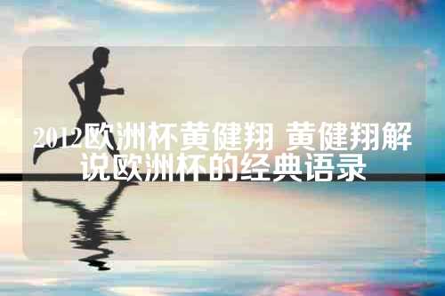 2012欧洲杯黄健翔 黄健翔解说欧洲杯的经典语录